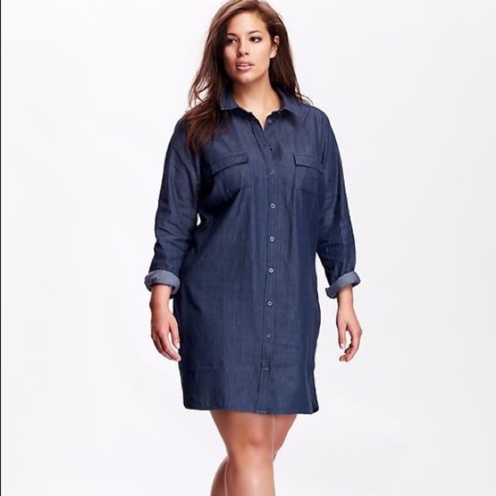 Chambray button down dress